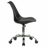 Кресло стул BRABIX "Eames MG-310 CH", хром, пластик черный, экокожа черная, 532925 — изображение 3
