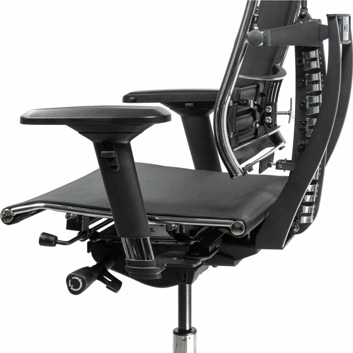 Кресло МЕТТА "YOGA" Y 4DF B2-5D, адаптивная спинка, 3D-подголовник, сверхпрочная сетка, черное — изображение 8