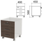 Фасады ящиков для тумбы подкатной "Канц" 400х450х560 мм, цвет венге, ТК29.16.2