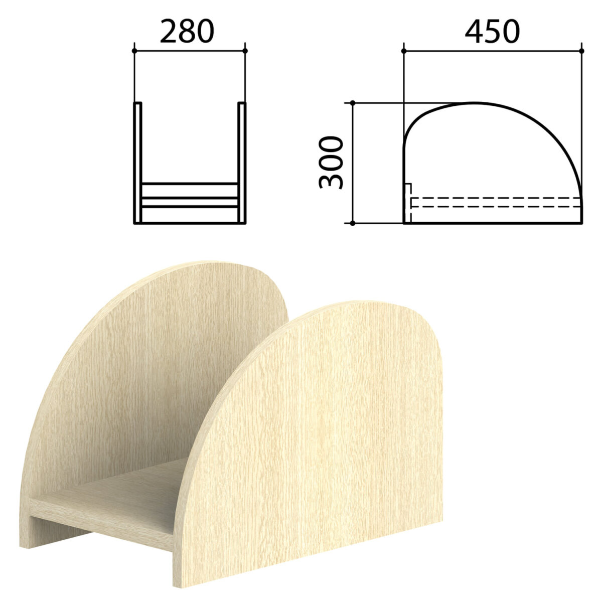 Подставка под системный блок "Канц", цвет дуб молочный, ПК01.15 — изображение 1