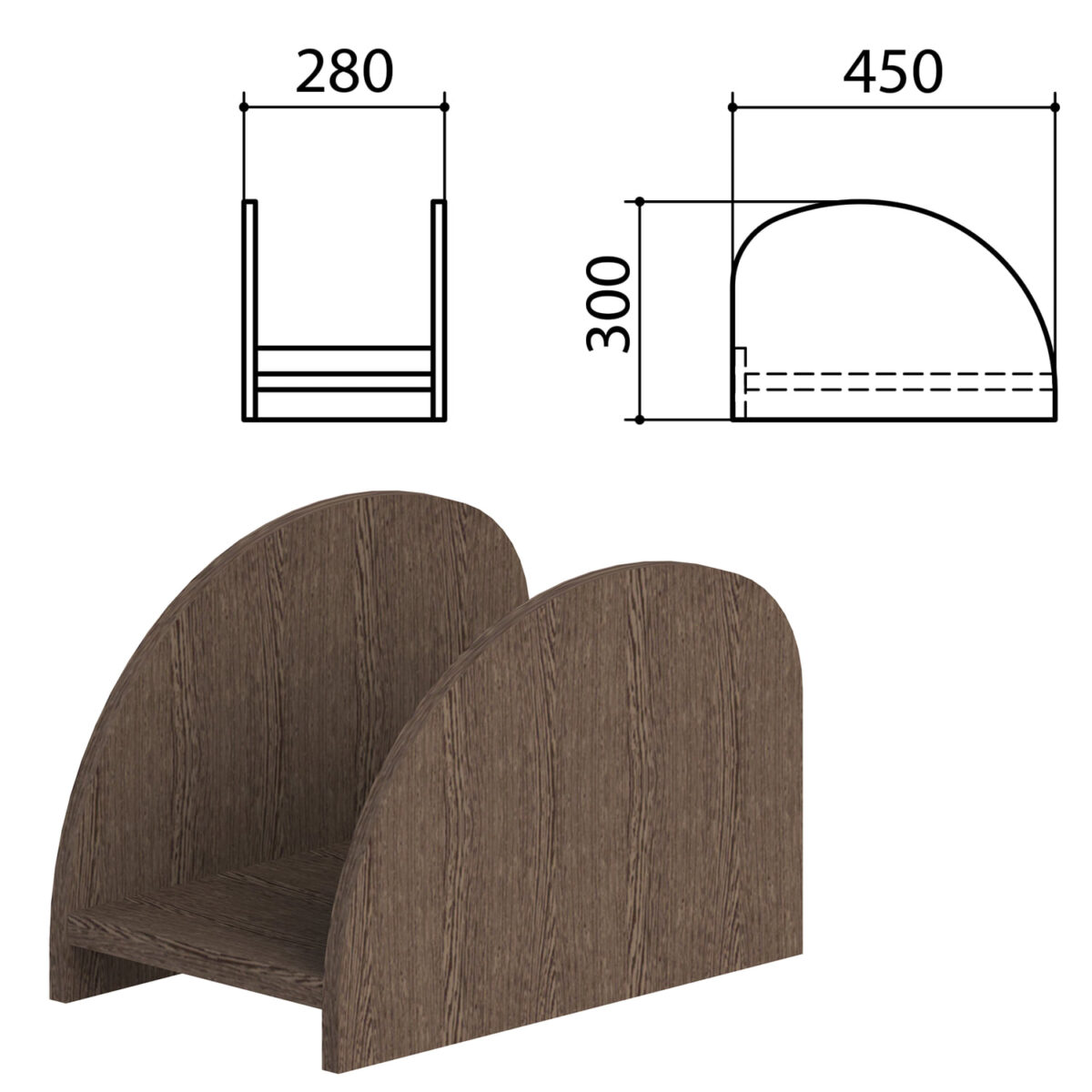 Подставка под системный блок "Канц", цвет венге, ПК01.16 — изображение 1