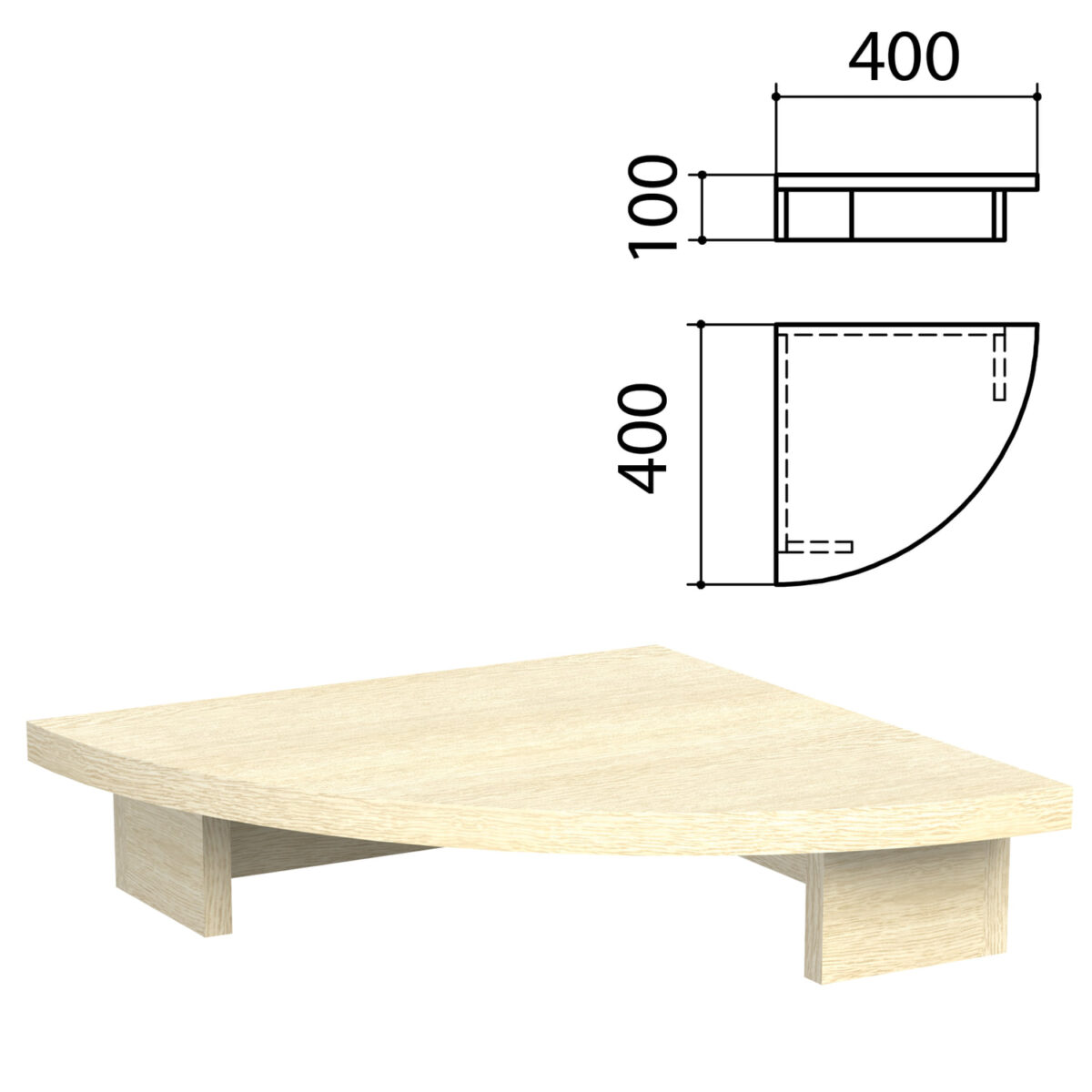 Подставка под монитор "Канц", 400х400х100 мм, цвет дуб молочный, МК01.15 — изображение 1