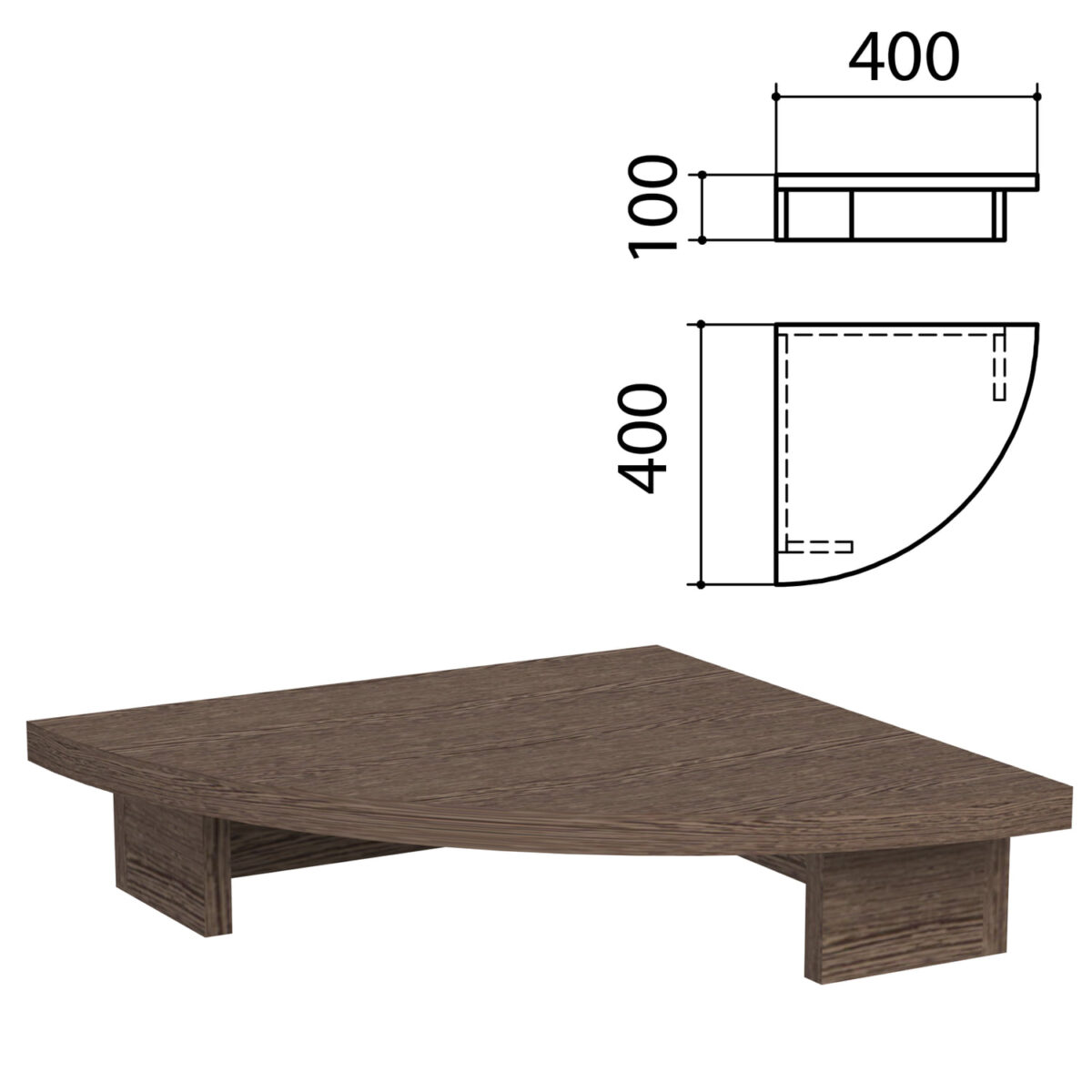 Подставка под монитор "Канц", 400х400х100 мм, цвет венге, МК01.16 — изображение 1
