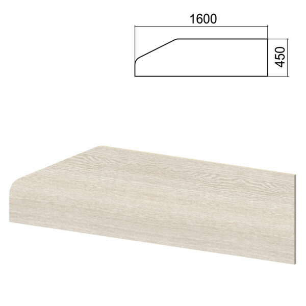 Экран-перегородка к столам "Арго", шириной 1600 мм, ясень шимо