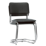 Стулья для персонала и посетителей "Сильвия", комплект 2 шт., хром, кожзам черный — изображение 2