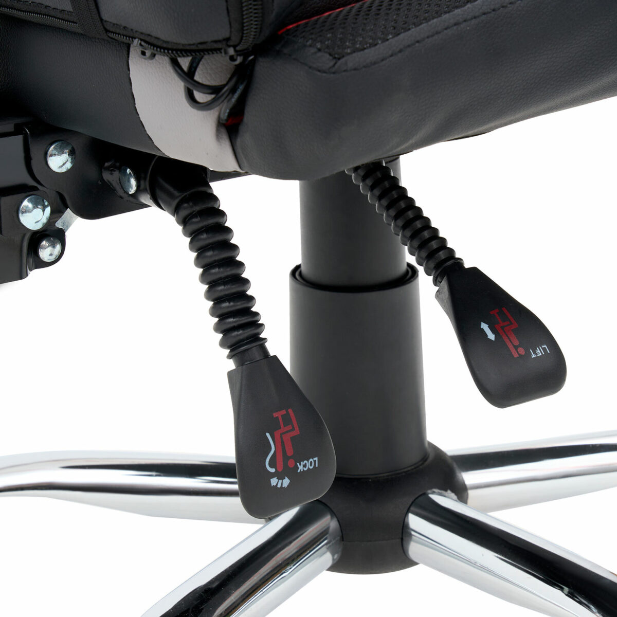 Кресло компьютерное CROMEX (КРОМЕКС) "Quantum GM-155 RGB", подсветка, две подушки, экокожа, черное/красное/серое, 532955 — изображение 16