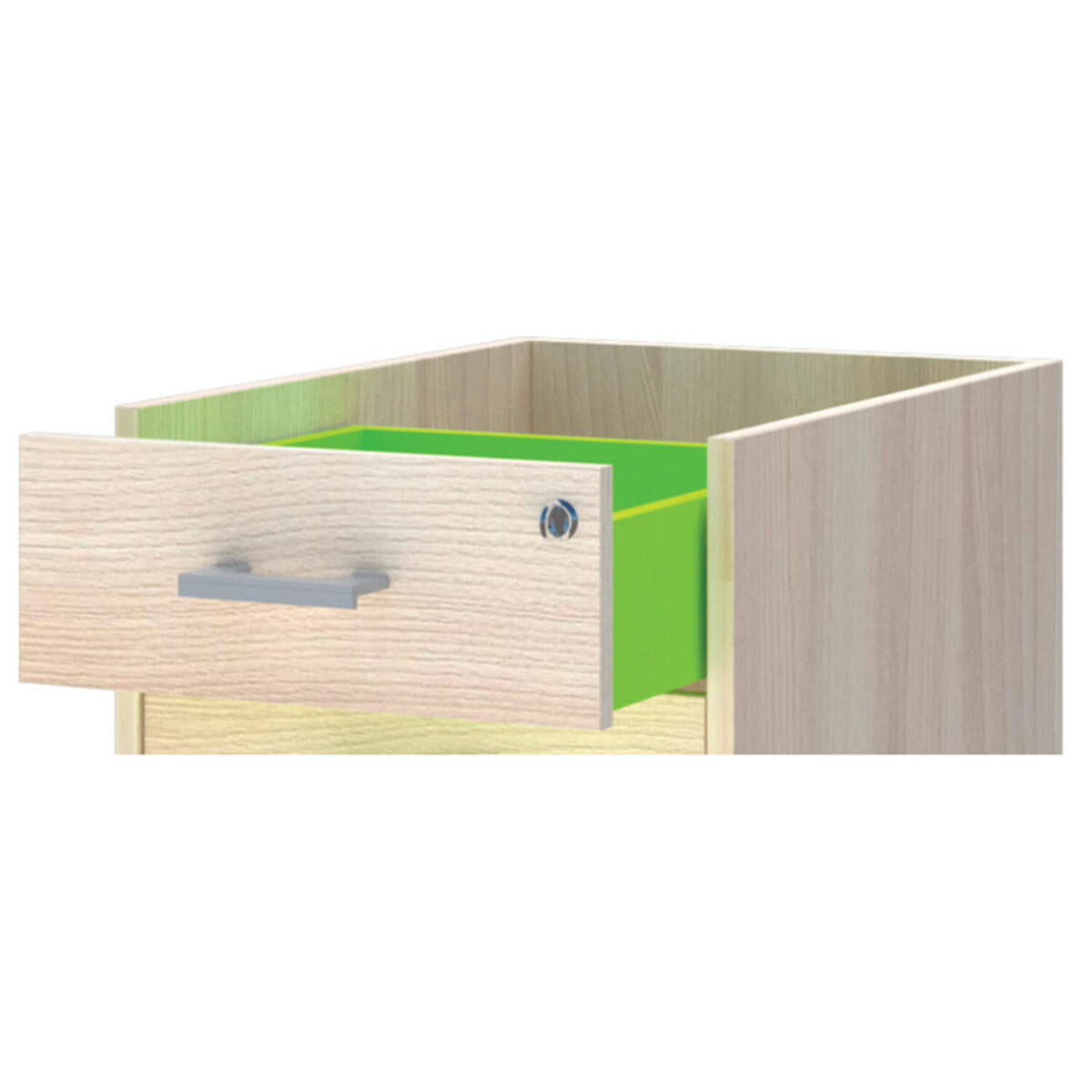 Тумба подкатная "Арго", 440х450х580 мм, 3 ящика, замок, ясень шимо — изображение 2