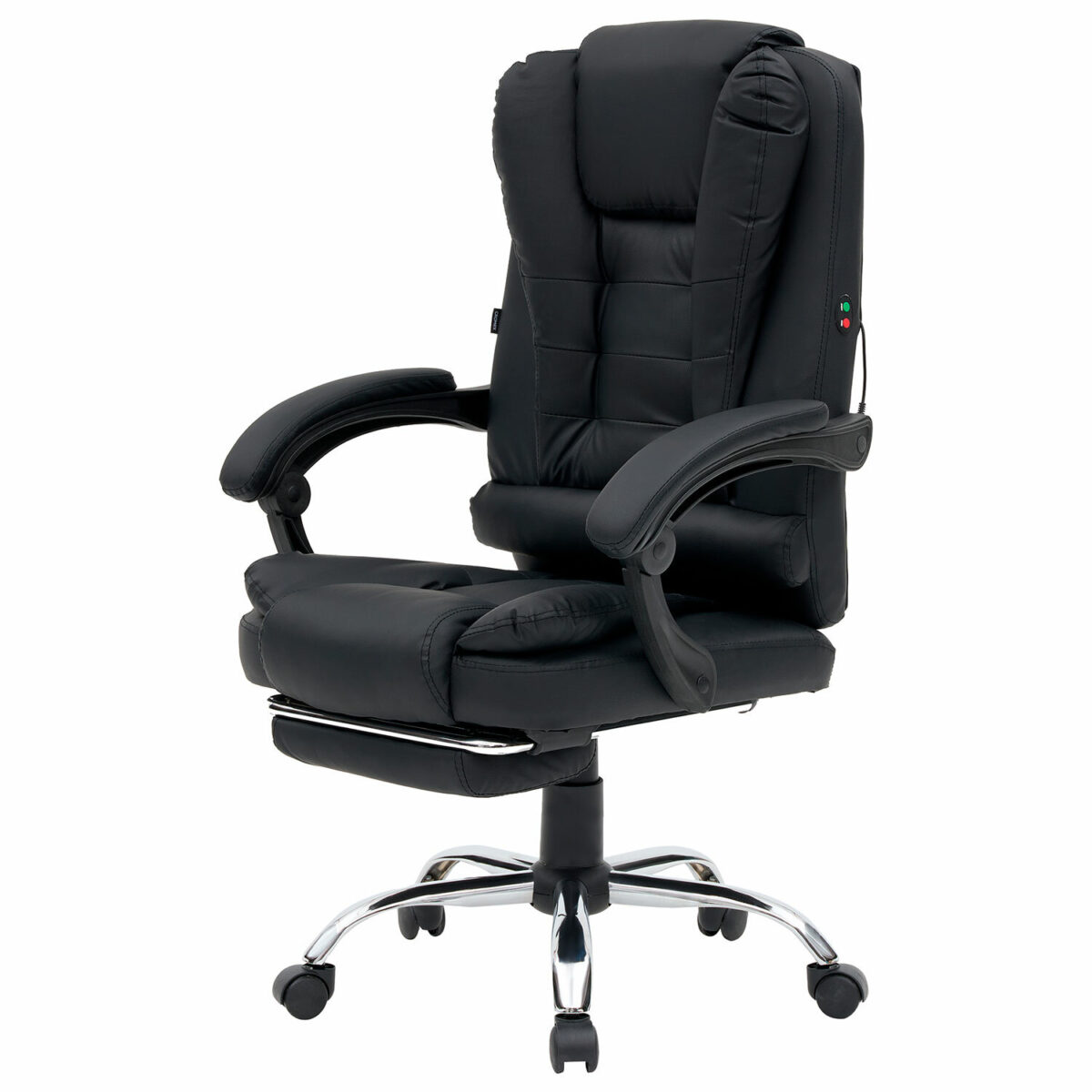 Кресло офисное CROMEX (КРОМЕКС) "Chill MS-005", с функцией вибромассажа, подножка, экокожа, черное, 532958 — изображение 5