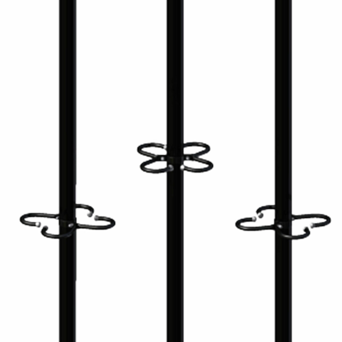 Вешалка на колесах на 20 крючков с держателем для зонтов "Гардикс-4К", металл, черная — изображение 3