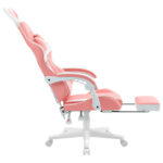 Кресло компьютерное DEFENDER "Irifi", 2 подушки, подставка для ног, экокожа, розовое/белое, 64042 — изображение 6