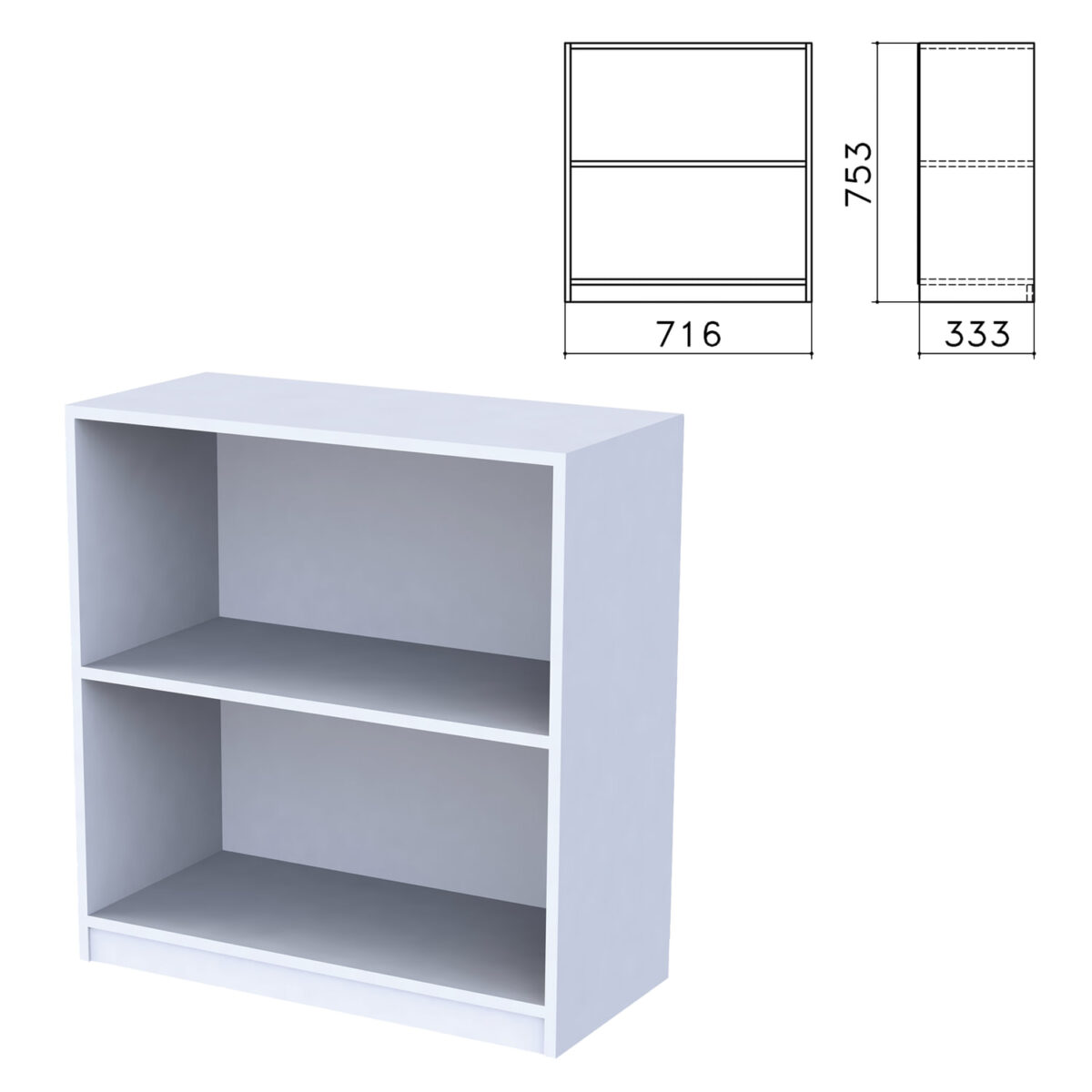 Шкаф (стеллаж) "Бюджет", 716х333х753 мм, 1 полка, серый, 402877-030 — изображение 1