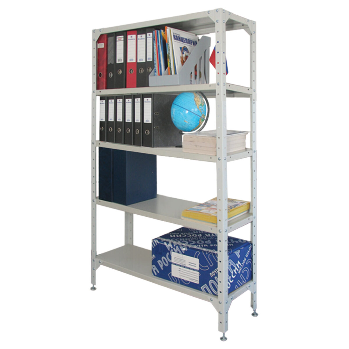 Стеллаж металлический "УНИВЕРСАЛ", 2000х1000х600 мм, УСИЛЕННЫЕ СТОЙКИ, 5 полок, регулируемые опоры, 290243 — изображение 4
