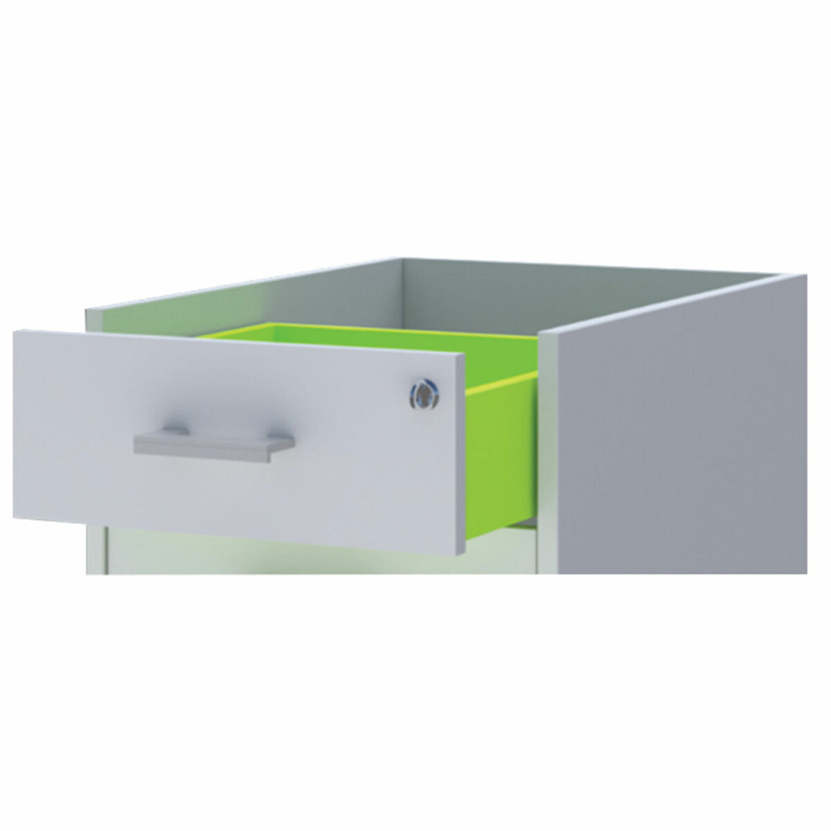 Тумба подкатная "Арго", 440х450х580 мм, 3 ящика, замок, серый — изображение 2