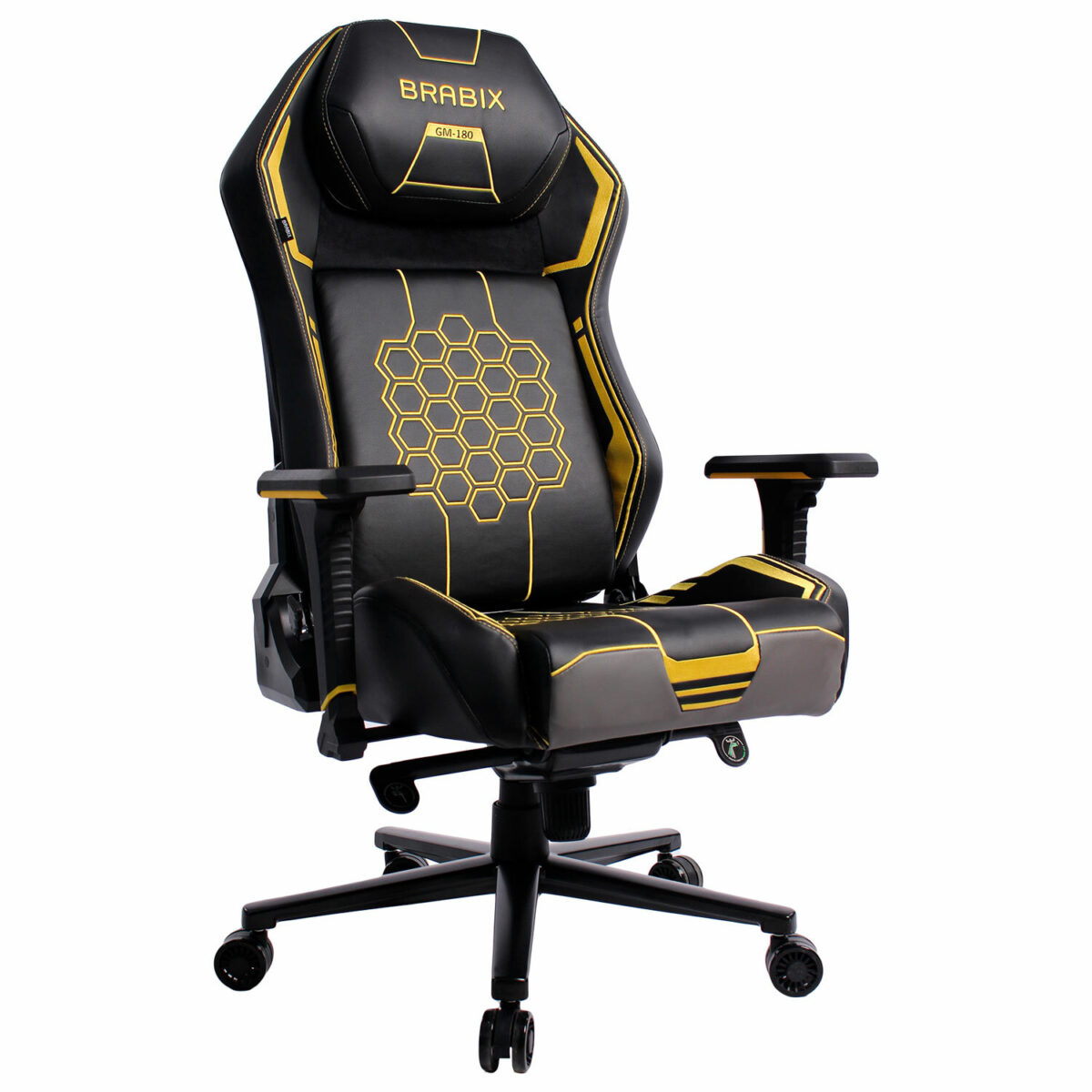 Кресло BRABIX PREMIUM "Tanos GM-180", мультиблок, 4D подлокотники, литой поролон, черное/желтое, 532953 — изображение 1