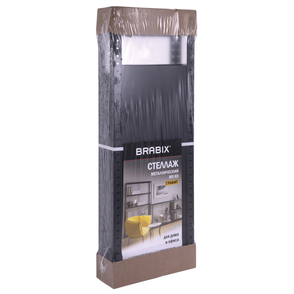 Стеллаж металлический BRABIX "ГРАФИТ MS KD-180/40-5", лофт, 1800х1000х400 мм, 5 полок, 291269, S240BR144593 — изображение 10