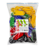 Бирки для ключей КОМПЛЕКТ 100 шт., длина 52 мм, инфо-окно 32х15 мм, цвет ассорти, STAFF, 237730 — изображение 2