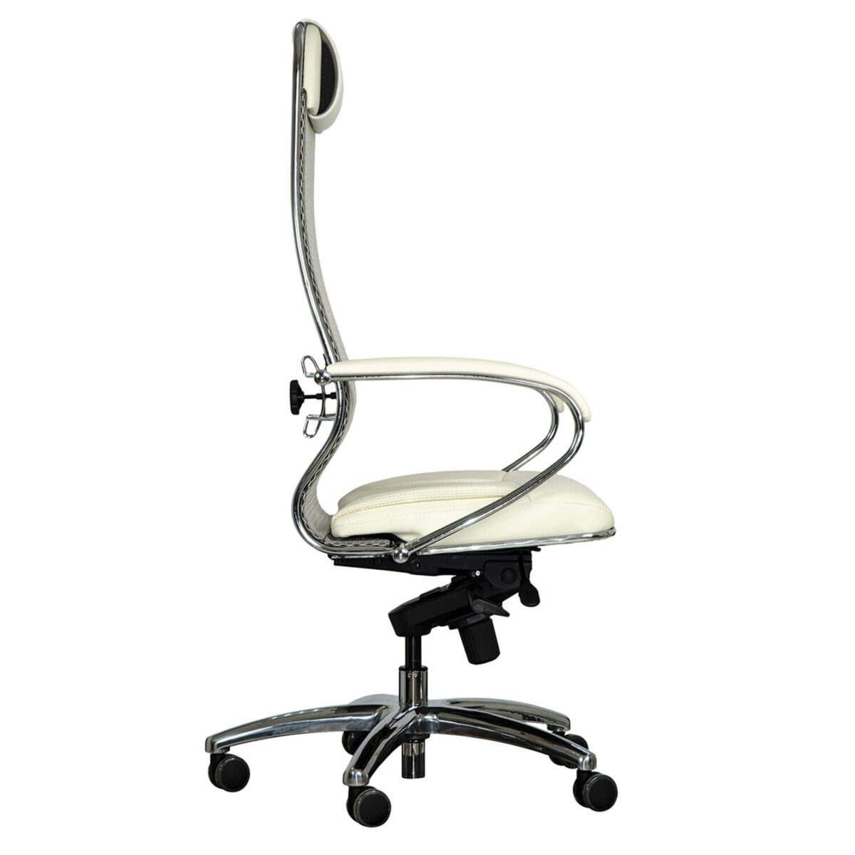 Кресло офисное МЕТТА "SAMURAI" SL-1, сверхпрочная ткань-сетка/экокожа, бежевое — изображение 4