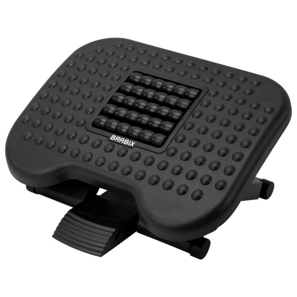 Подставка для ног BRABIX "Ultra 2" 44х34 см, массажер, регулировка высоты и угла наклона, 533037