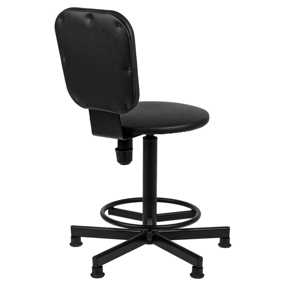 Стул кресло кассира, ресепшен РС37, на винте, без подлокотников, кожзам, черное — изображение 5