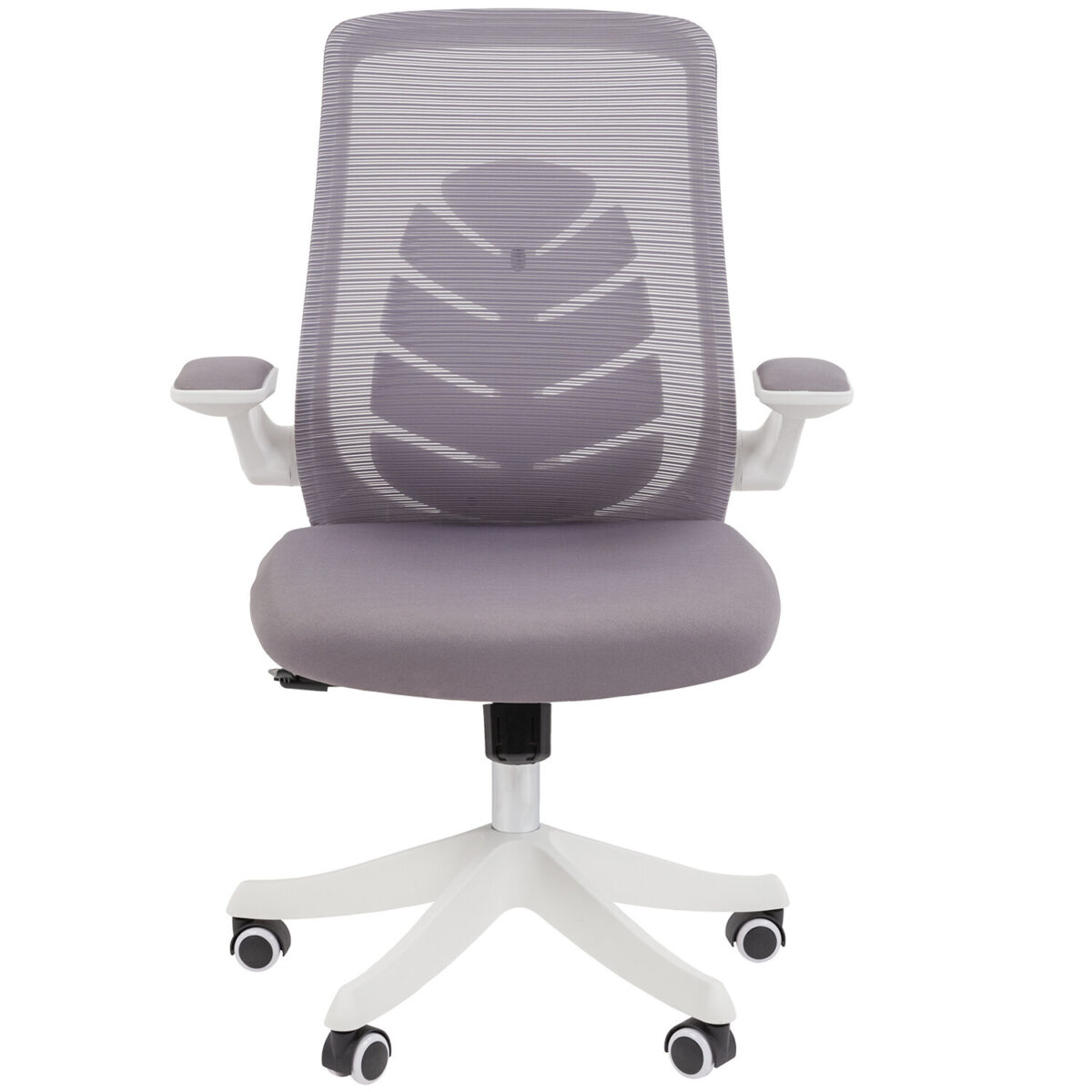 Кресло Chairman CH 565, откидные подлокотники, синхромеханизм, пластик белый, сетка/ткань, серое, 7146049 — изображение 3