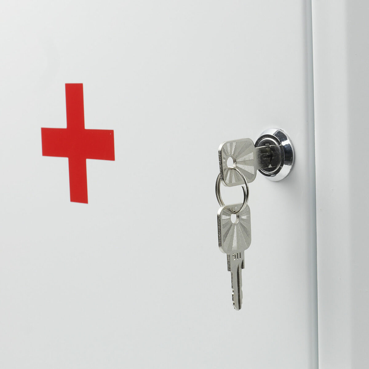 Шкафчик-аптечка металлический, навесной, внутренние перегородки, ключевой замок, 400x360x140 мм — изображение 6