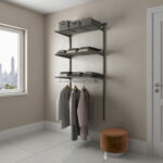 Гардеробная система BASIC G90, 2050х930х450 мм, 3 полки, 1 штанга, графит, S70299914515 — изображение 3