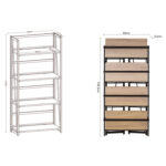 Стеллаж на металлокаркасе BRABIX "LOFT SH-001", 600х300х1250 мм, складной, цвет дуб натуральный, 641230 — изображение 6