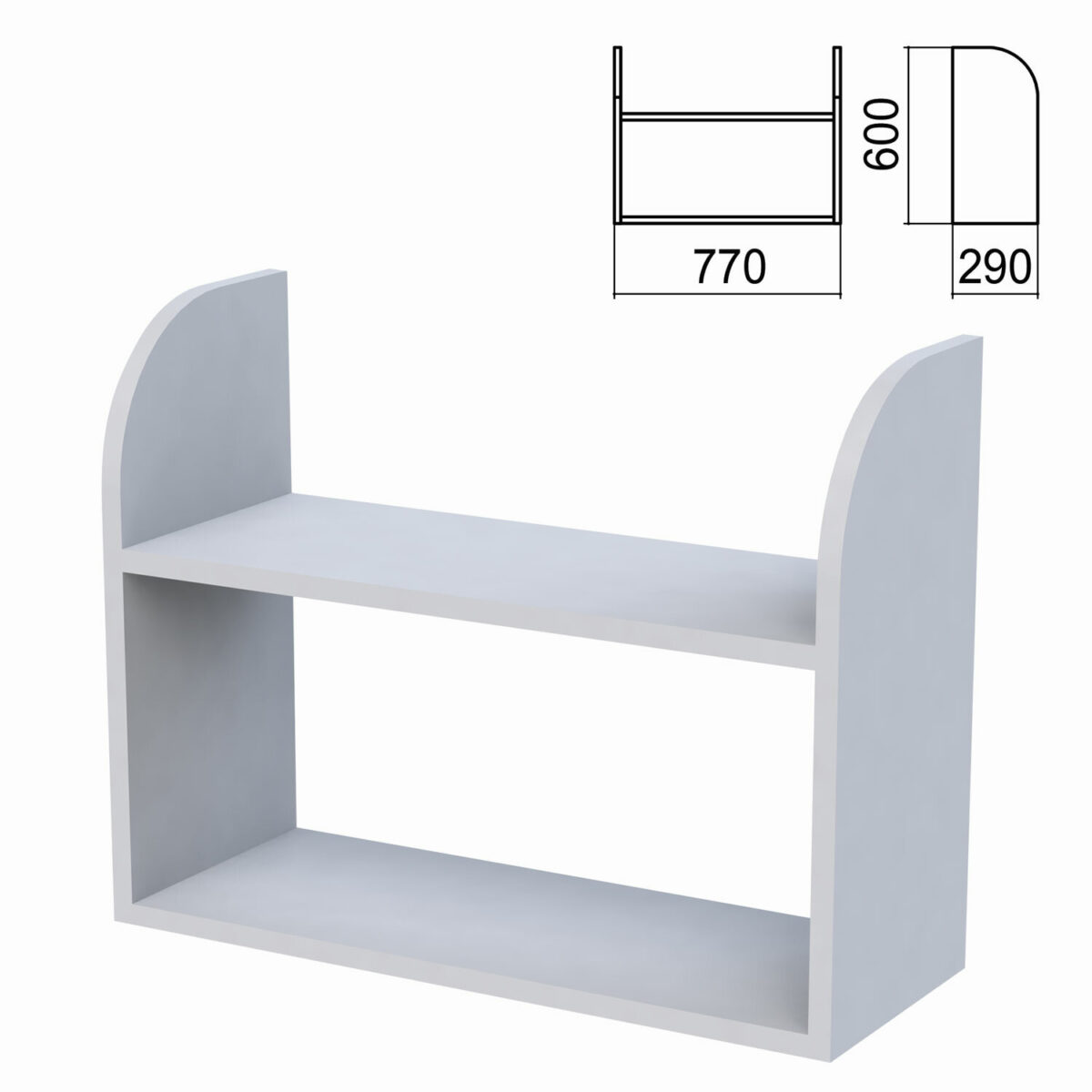 5df195b8baaf6152e7b1a574b5d65b94_xl Полка навесная настенная "Арго", 770х290х600 мм, серый — изображение 1