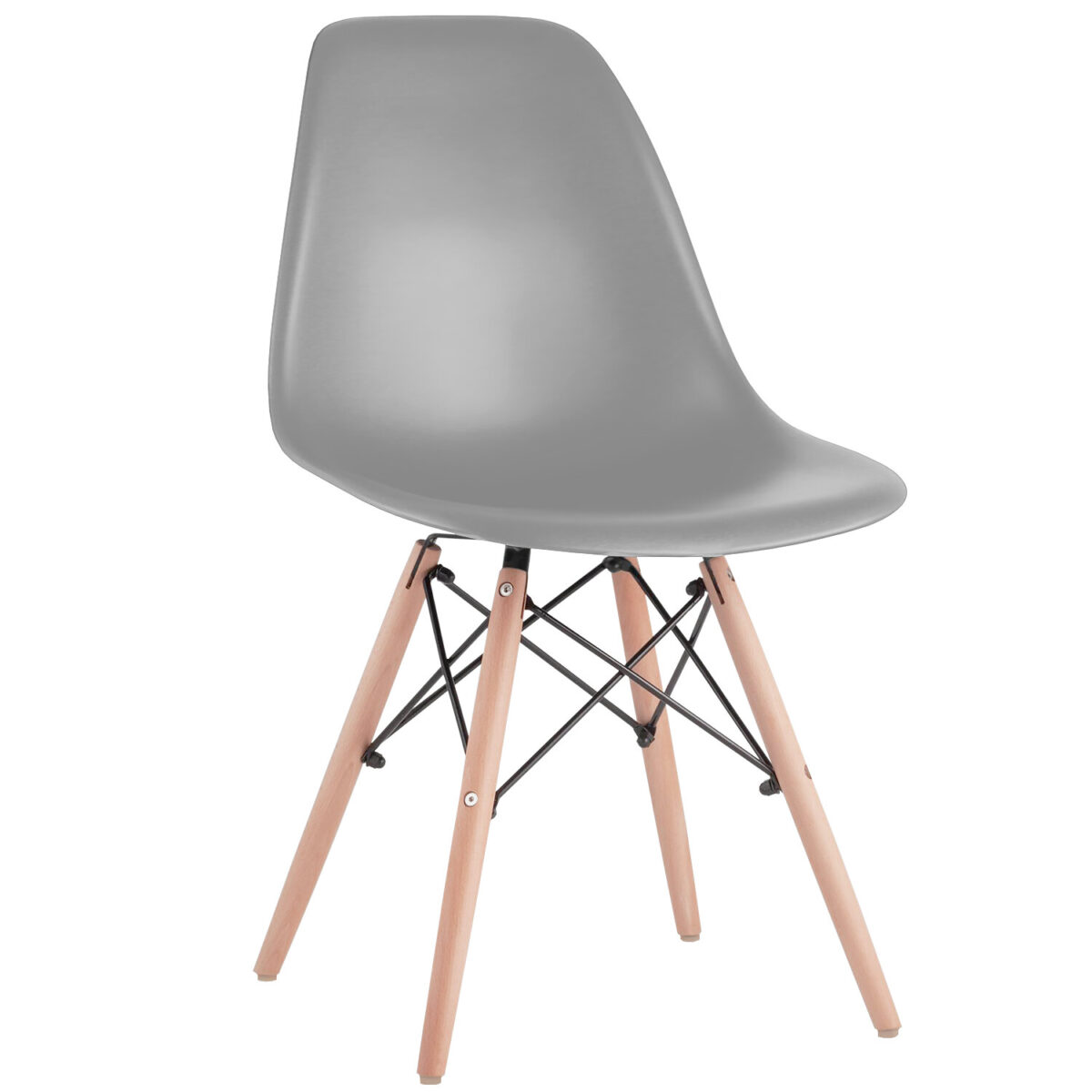 Стулья BRABIX "Eames CF-010", КОМПЛЕКТ 4 шт., пластик серый, опоры дерево/металл, 532632, 2033A — изображение 2