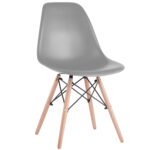 Стулья BRABIX "Eames CF-010", КОМПЛЕКТ 4 шт., пластик серый, опоры дерево/металл, 532632, 2033A — изображение 2