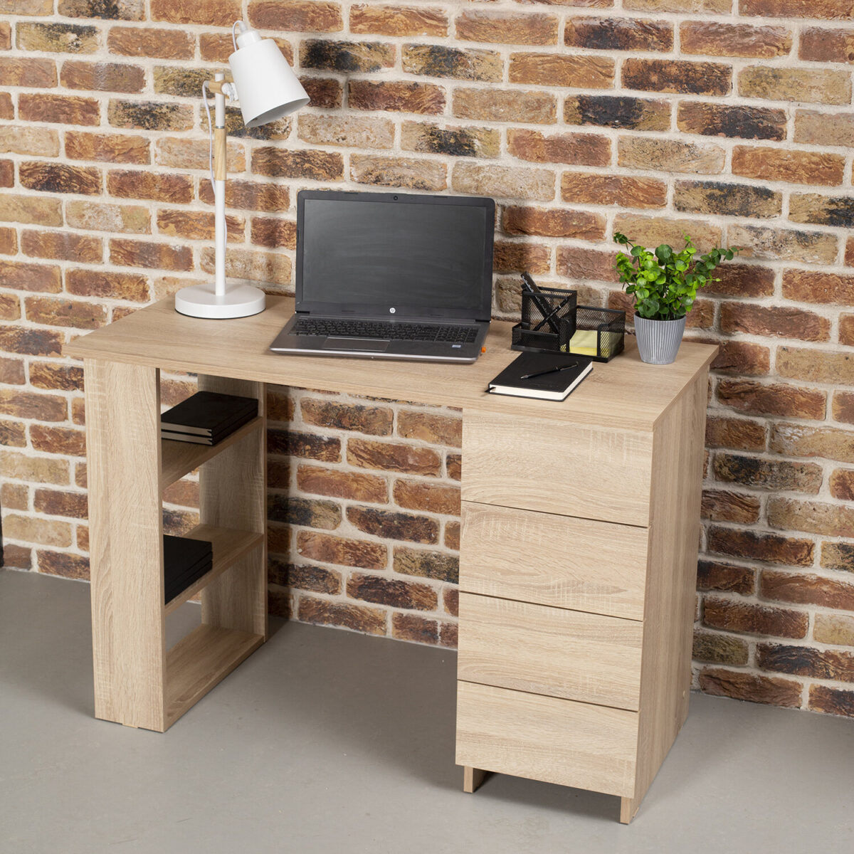 Стол письменный/компьютерный BRABIX "Scandi CD-016", 1100х500х750 мм, 4 ящика, дуб сонома, 641892, ЦБ013707-2 — изображение 2