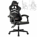 Кресло компьютерное BRABIX "Shooter GM-123", 2 подушки, экокожа, черное/белое, 533191 — изображение 2