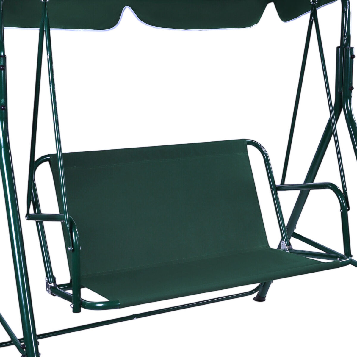 Качели садовые DASWERK (ДАСВЕРК) "RELAX SC-001", 2 места, Ш140хГ110хВ153 см, мягкое сиденье, зеленый/белый, 680050 — изображение 5