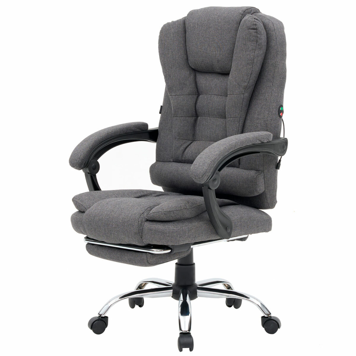 Кресло офисное CROMEX (КРОМЕКС) "Chill MS-005", с функцией вибромассажа, подножка, ткань, серое, 532959 — изображение 5