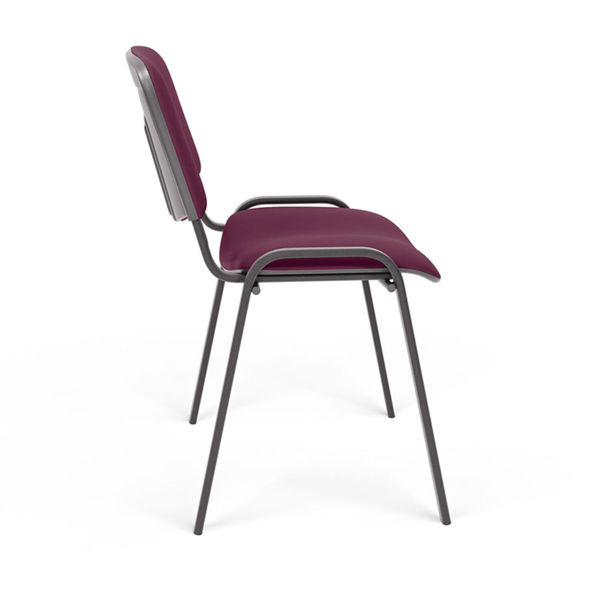 Стул для персонала и посетителей "ИЗО", черный каркас, ткань бордовая, В-20/С-13 — изображение 4