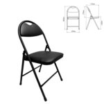 Стул складной для дома и офиса РС94, черный каркас, экокожа черный — изображение 2