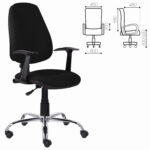 Кресло BRABIX "Comfort MG-322", хром, регулируемая эргономичная спинка, ткань, черное, 532558 — изображение 6