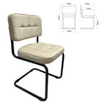 Стулья КОМПЛЕКТ 2 шт., РС14М, черный каркас, велюр, бежевый, разобранные — изображение 3