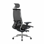 Кресло офисное МЕТТА "SAMURAI" S-3, с подголовником, сверхпрочная ткань-сетка, черное — изображение 6