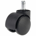 Колеса (ролики) для кресла, пластиковые, КОМПЛЕКТ 5 шт., шток d 11 мм, черные, в пакете, WBZ (ВБЗ), 533082 — изображение 2