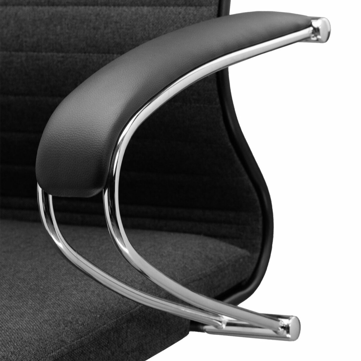 Кресло офисное МЕТТА "К-27" хром, ткань, сиденье и спинка мягкие, серое — изображение 14