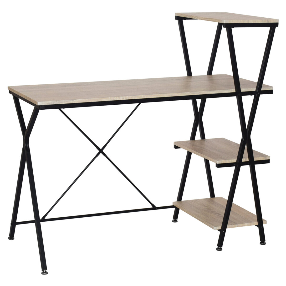 Стол на металлокаркасе BRABIX "LOFT CD-004", 1200х535х1110 мм, 3 полки, цвет дуб натуральный, 641220 — изображение 2