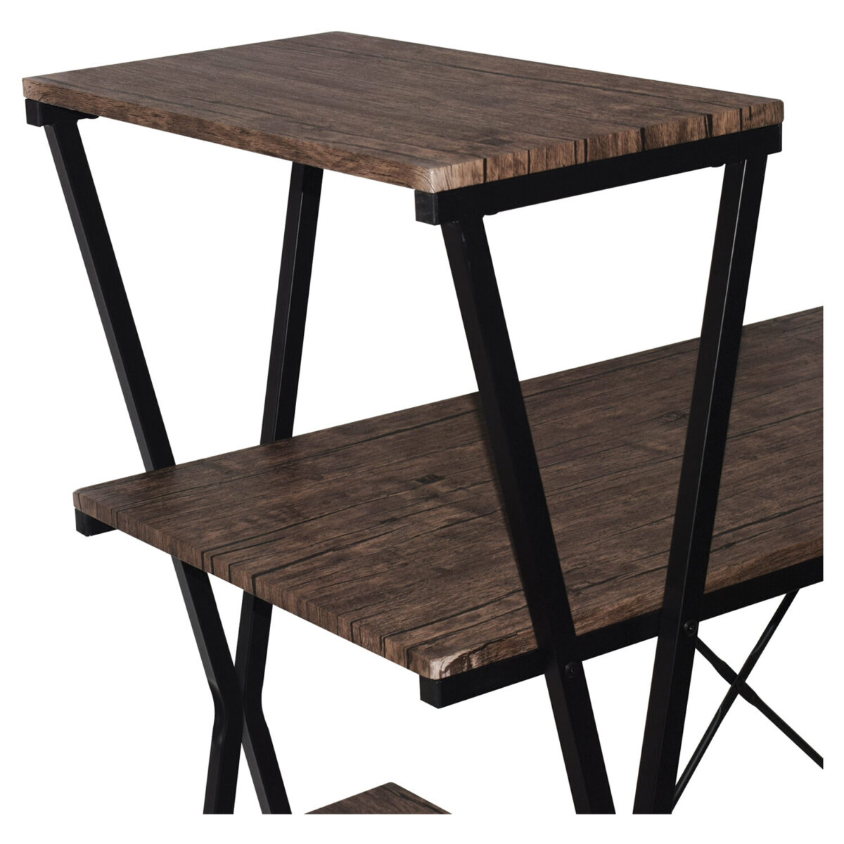 Стол на металлокаркасе BRABIX "LOFT CD-004", 1200х535х1110 мм, 3 полки, цвет морёный дуб, 641218 — изображение 6