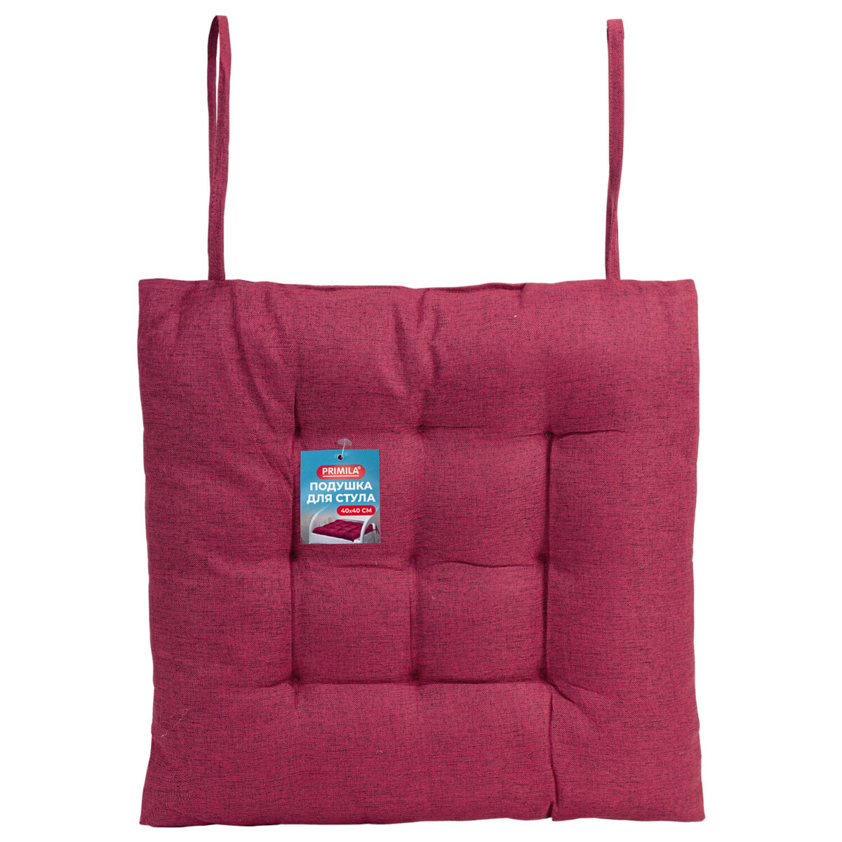 Подушка на стул "РОГОЖКА", 40x40 см, полиэстер, бордовая, PRIMILA (ПРИМИЛА) LUX, 700502 — изображение 2