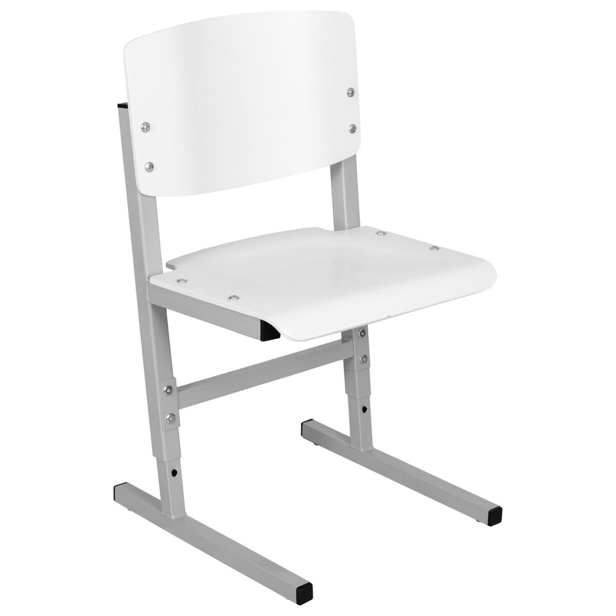 Стул ученический регулируемый СУТ.05, 400х375х580-660 мм, рост 2-4, серый каркас, фанера белая — изображение 1