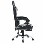 Кресло компьютерное CROMEX (КРОМЕКС) "Wave GM-145", вибромассаж, подножка, подушки, экокожа, черное/серое, 532956 — изображение 3