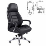 Кресло офисное "EPIK" A-181-G, мультиблок, натуральная кожа, черное