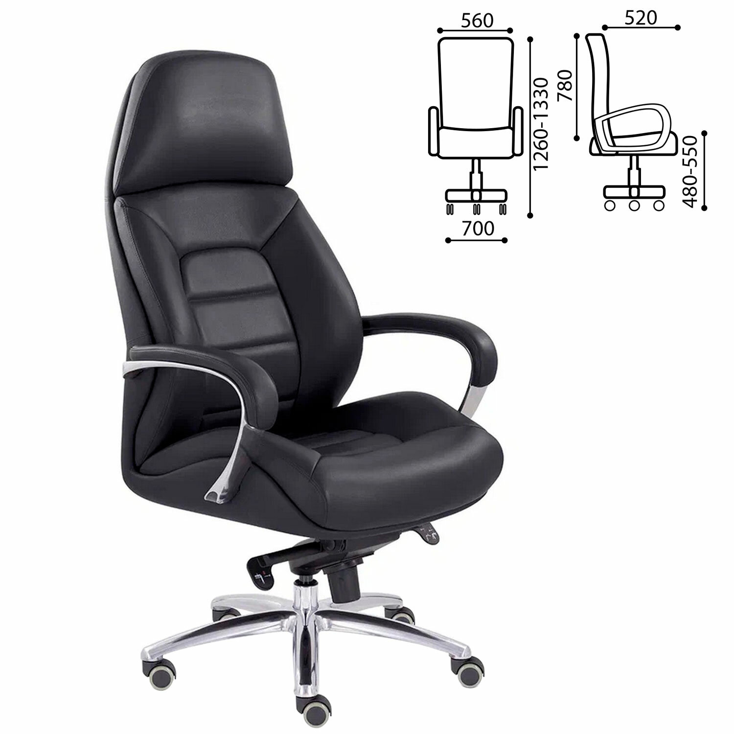 642ddab7c6d80f71d84bf8875684243c_xl Кресло офисное "EPIK" A-181-G, мультиблок, натуральная кожа, черное — изображение 1