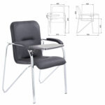 Кресло со столом BRABIX "Samba CF-108 BOX-2", хром каркас, кожзам черный, разобрано, 533218 — изображение 2