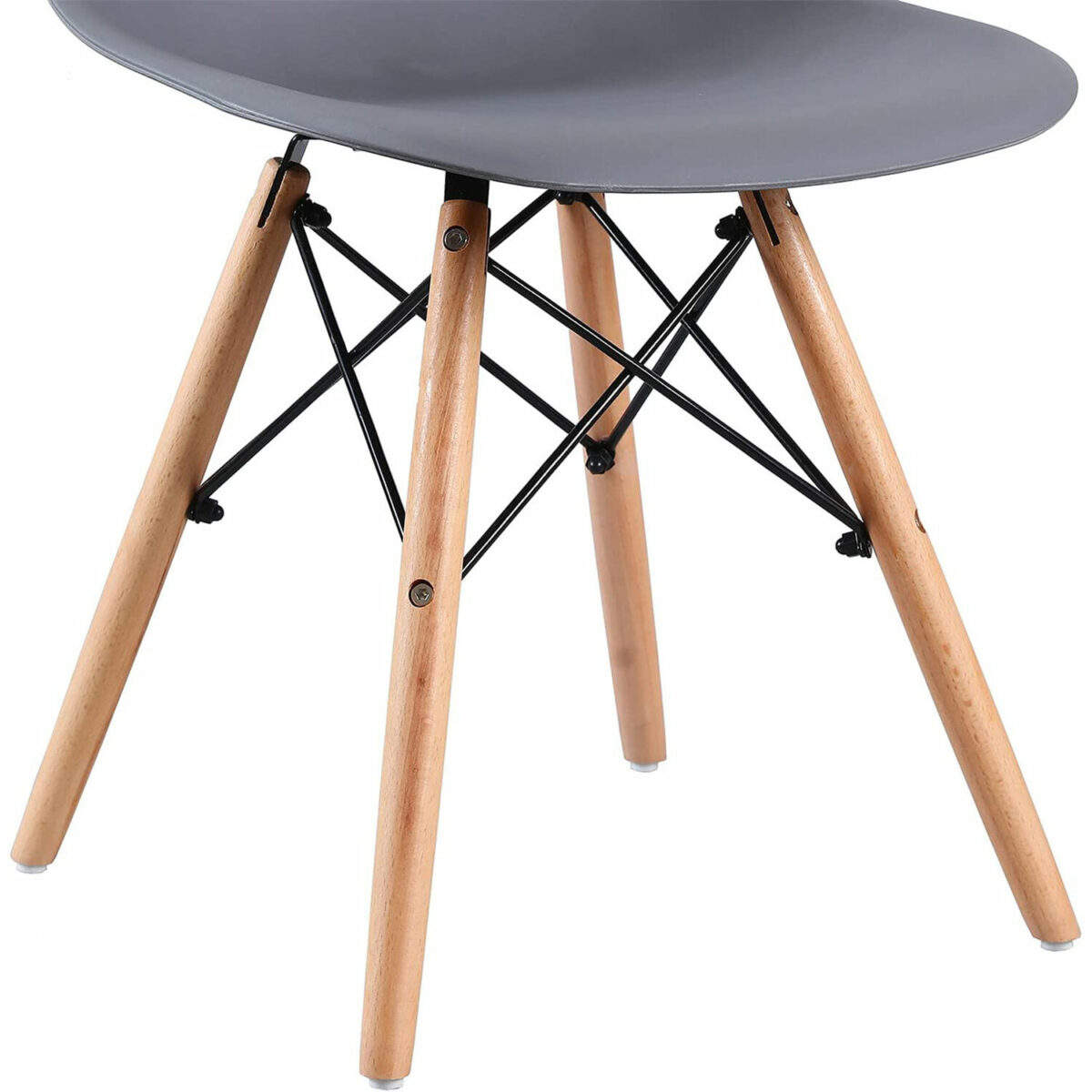Стулья BRABIX "Eames CF-010", КОМПЛЕКТ 4 шт., пластик серый, опоры дерево/металл, 532632, 2033A — изображение 8